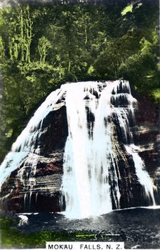 Mokau Falls, North Island, New Zealand, c1920s.Artist: Cavenders Ltd