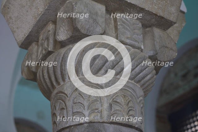 Visigothic capital, Cristo de la Luz Shrine, Toledo, Castile-La Mancha, Spain, 2022. Creator: LTL.