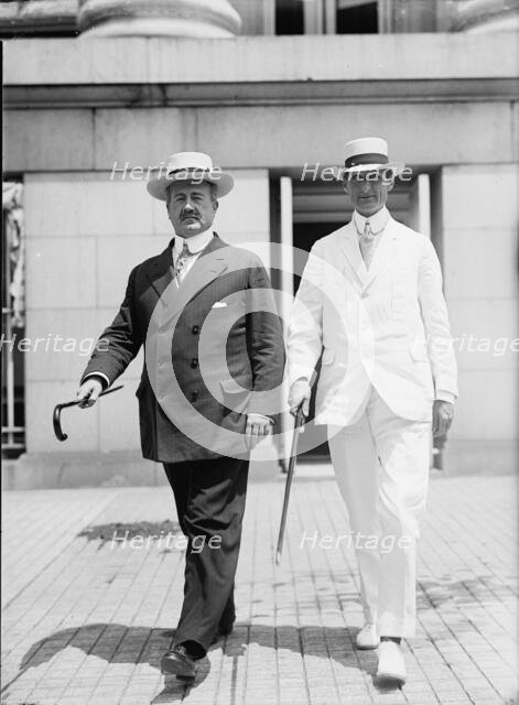 William Gibbs McAdoo, Secretary of The Treasury, right, with John Skelton Williams, 1914.  Creator: Harris & Ewing.