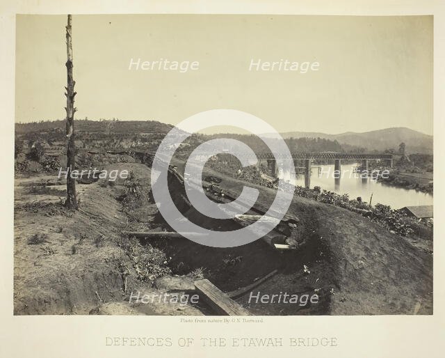 Defences of the Etawah Bridge, 1866. Creator: George N. Barnard.