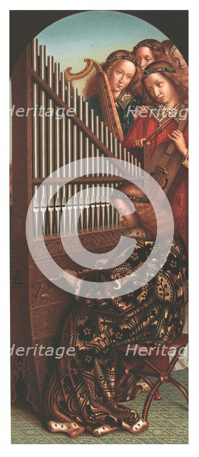 St Cecilia at the organ, (c1865). Creator: Christian Schultz.