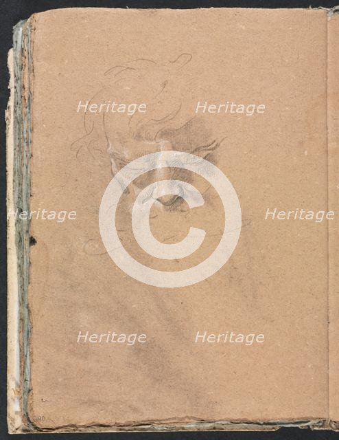 Verona Sketchbook: Male head (page 80), 1760. Creator: Francesco Lorenzi (Italian, 1723-1787).