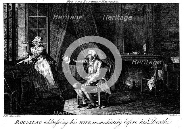 Jean Jacques Rousseau (1712-1778), French Enlightenment philosopher and educationalist. Artist: Walker