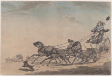 A Four-in-Hand, or The Runaway Carriage, 1791-93., 1791-93. Creator: Thomas Rowlandson.