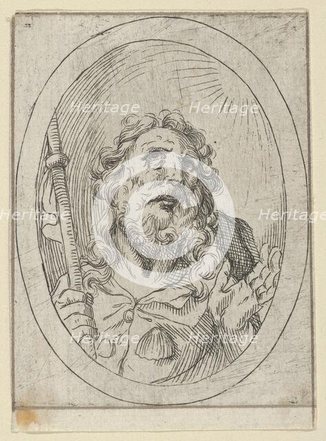 Saint James Major, looking upwards and holding a staff, from Christ, the Virgin, and ..., 1600-1640. Creator: Anon.