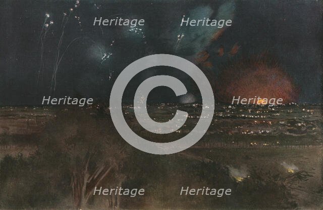 In Flanders; The Yser Offensive (1917); Bombardment of German lines..., 1917. Creator: Unknown.