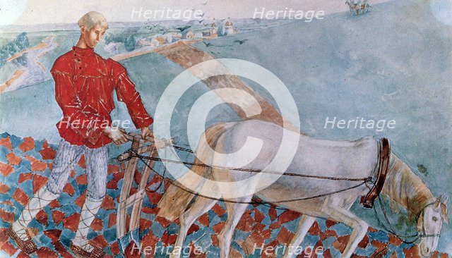 'Mikula Selianovich', 1918. Artist: Kuz'ma Petrov-Vodkin