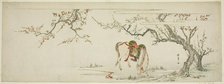 Horse beneath a Flowering Plum Tree, Japan, c. 1797/99. Creator: Kitagawa Utamaro.