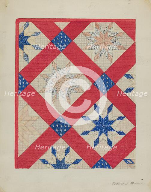 Patchwork Quilt, c. 1936. Creator: Elbert S. Mowery.