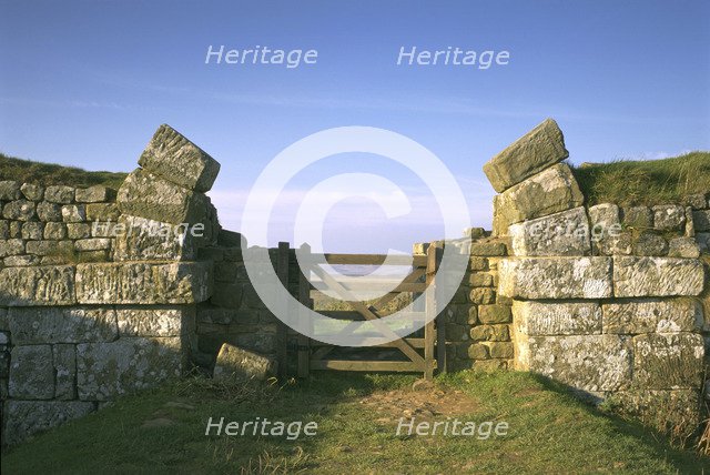 Roman gateway through Hadrian's Wall at Milecastle 37, Northumberland, 1994. Artist: Paul Highnam