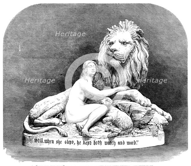 The International Exhibition: "Una and the Lion", in metal, modelled by the late John Thomas, 1862. Creator: Unknown.