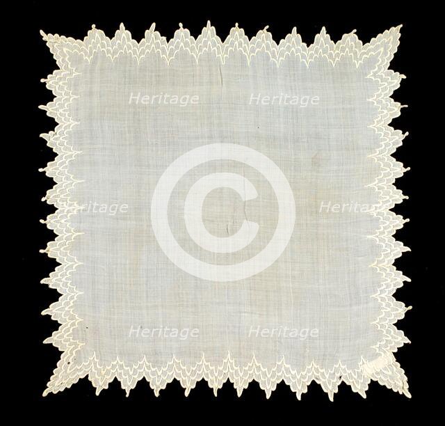 Handkerchief, probably American, 1830-50. Creator: Unknown.