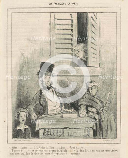 Adieu! ... A la grâce de dieu ..., 19th century. Creator: Honore Daumier.