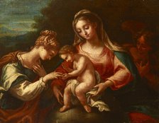 Mystic Marriage of Saint Catherine, 17th century. Creator: Francesco Perezzoli.