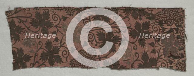 Brocaded Silk Fragment, c. 1360-1390. Creator: Unknown.