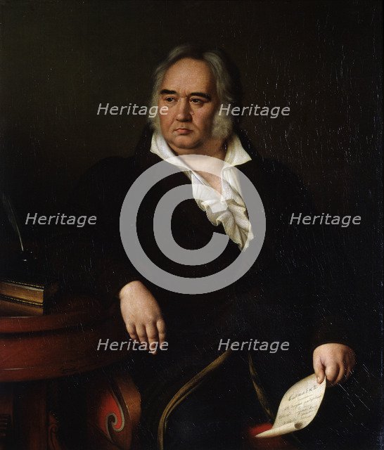 'Portrait of the Poet Ivan A Krylov', 1832. Artist: Johann Leberecht Eggink