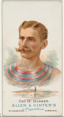 George H. Hosmer, Oarsman, from World's Champions, Series 1 (N28) for Allen & Ginter Cigar..., 1887. Creator: Allen & Ginter.