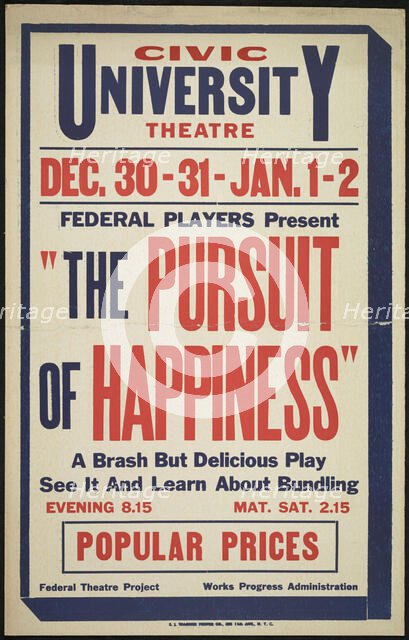 The Pursuit of Happiness, Syracuse, NY, 1936. Creator: Unknown.