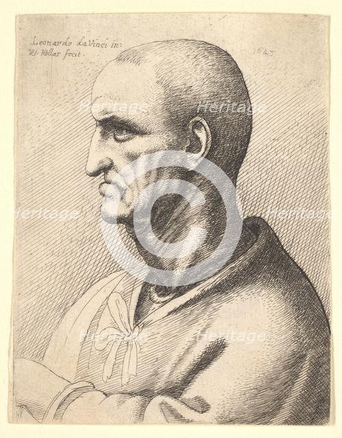 Man with stern expression in profile to left, 1645. Creator: Wenceslaus Hollar.