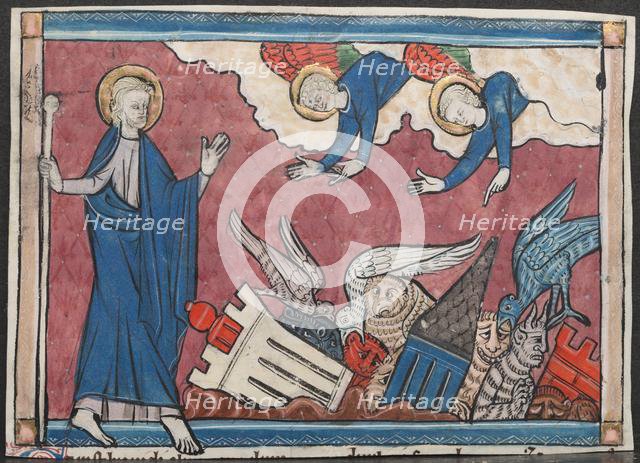 Miniature from a Manuscript of the Apocalypse: The Fall of Babylon, c. 1295. Creator: Unknown.