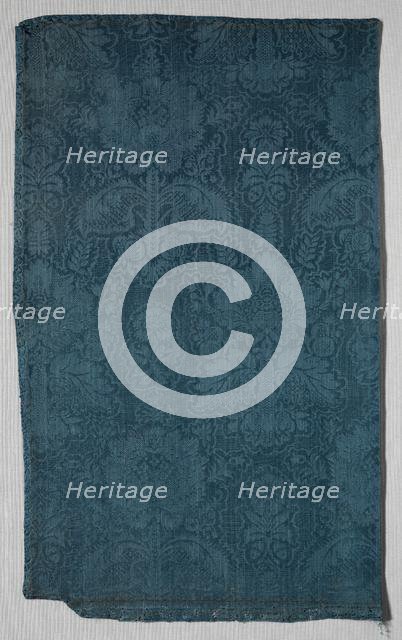 Fragment of Figured Silk for Upholstery, 1700-1750. Creator: Unknown.