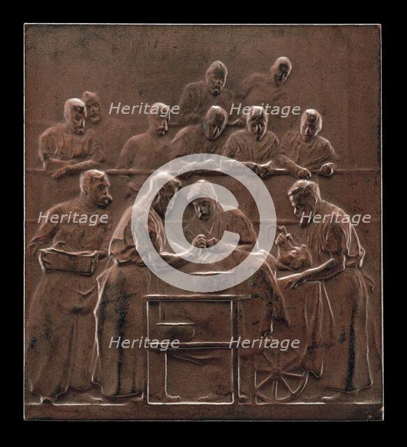 Monod Demonstrating a Procedure in the Operating Theater [reverse], c. 1906. Creator: Alexandre Louis Marie Charpentier.