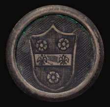 Shield with three roses and two fleur de lys. Creator: Unknown.
