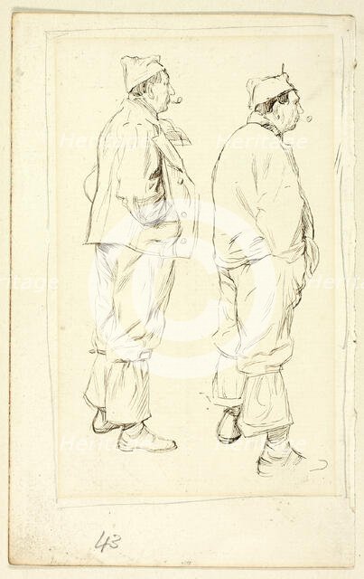 Two Sketches of Standing Laborer, n.d. Creator: Henry Stacy Marks.