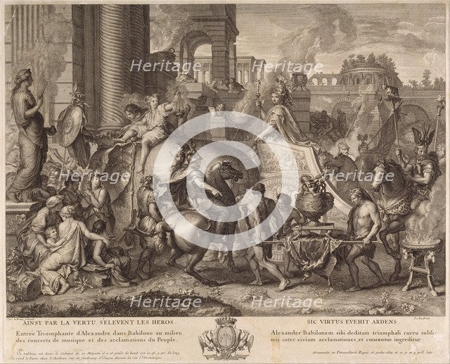 Alexander Entering Babylon. Artist: Audran, Jean (1667-1756)