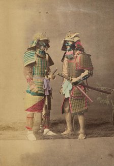 Two Japanese warriors in full dress costumes, 1868-1880. Creator: Felice Beato.