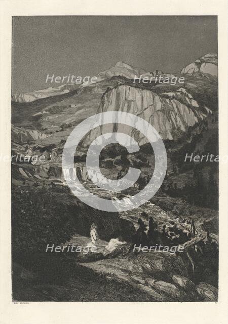 Moonlit Night (Mondnacht): pl. 4, published 1881. Creator: Max Klinger.
