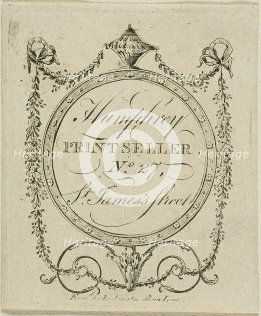 Humphrey, Printseller, No. 27 St. James's Street, n.d. Creator: John Lockington.