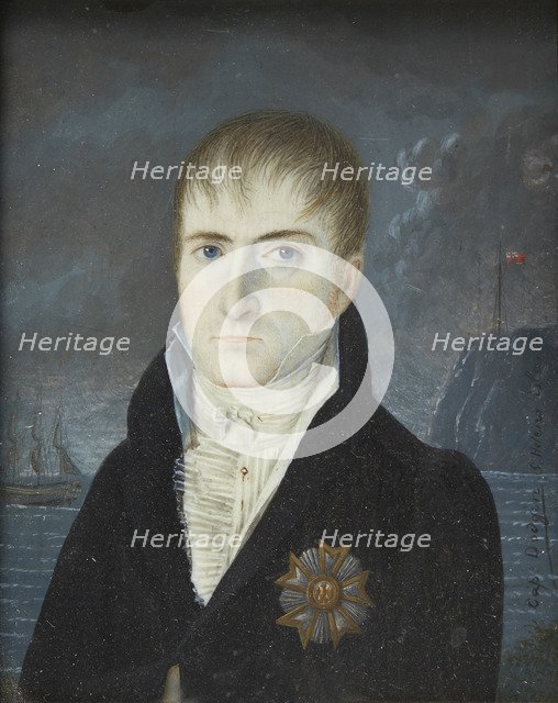 Portrait of Napoleon Bonaparte on the island of Saint Helena, 1820. Artist: Captain Dodgin (active ca 1820)