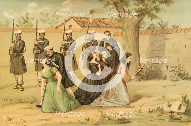 First Carlist War, (1833-1840); By order of Carlist general Ramón Cabrera, on 27 Feb 1836...1890. Creator: Juan Alaminos.