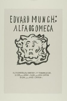 Alpha and Omega:Title Page, 1908/09. Creator: Edvard Munch.