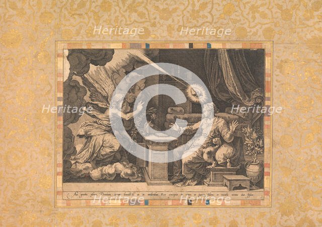 The Annunciation, Folio from the Bellini Album, ca. 1600. Creator: Unknown.