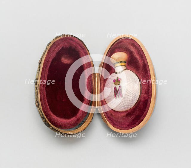 Miniature Easter Egg with Scent Bottle, Saint Petersburg, Before 1899. Creator: Fabergé Workshop.