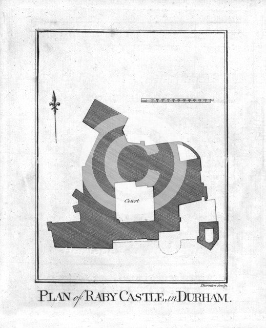 'Plan of Raby Castle, in Durham.', late 18th century. Artist: Thornton.