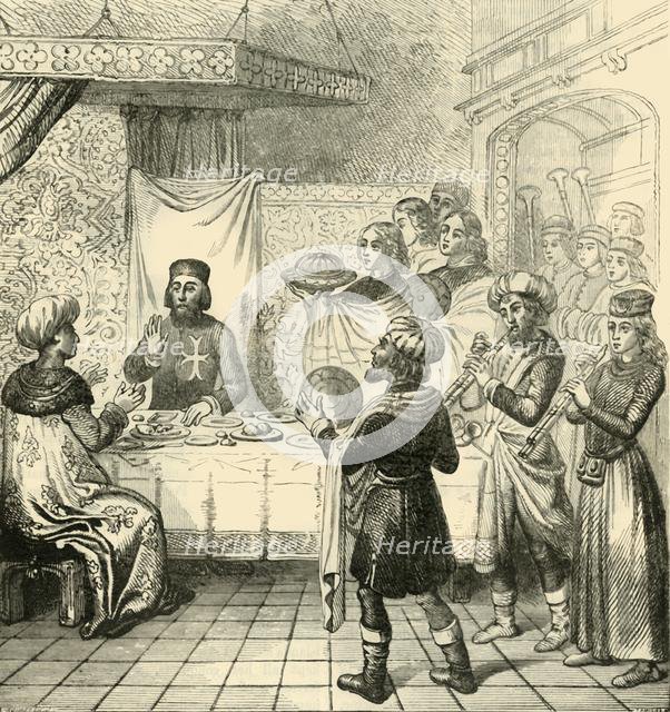 'Zizim Dining with the Grand Master of Rhodes', 1890.   Creator: Unknown.
