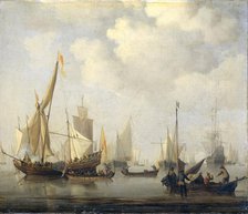 A Calm at Sea, 1650-1707. Creator: Willem van de Velde the Younger.