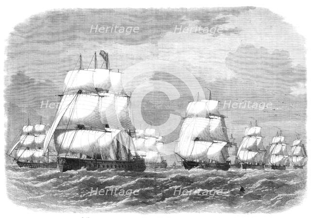 Cruise of the Naval Reserve: the squadron making for the rendezvous off Scilly, 1869. Creator: Unknown.