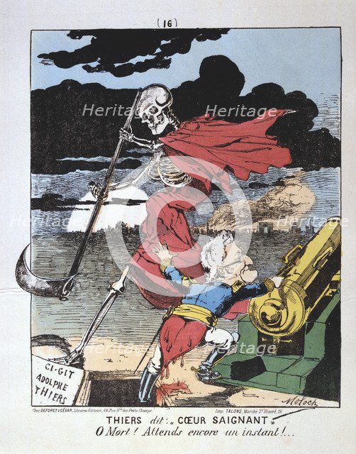 Caricature against Adolphe Thiers, 1871. Artist: Anon