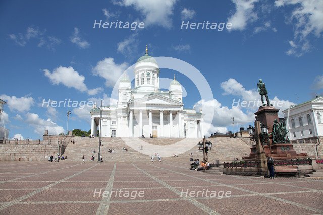 Lutheran Cathedral and the statue of Emperor Alexander II of Russia, Helsinki, Finland, 2011. Artist: Sheldon Marshall