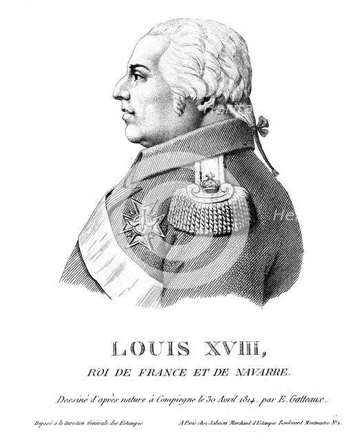 Louis XVIII, King of France, 1814. Artist: Unknown