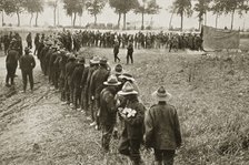 New Zealand troops queuing for a field canteen, Somme campaign, France, World War I, 1916. Artist: Unknown