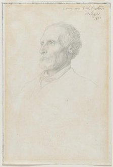 Portrait of Sir Frederick W. Burton, Director of the National Gallery, London, 1881. Creator: Alphonse Legros (French, 1837-1911).