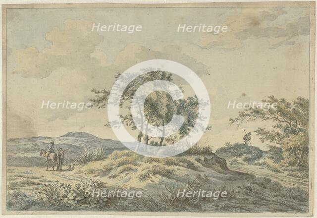 Landscape with rider and pedestrian, 1781-1822. Creator: Hermanus Fock.
