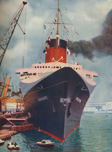 'One of the World's Great Ships. The French liner Normandie', 1937. Artist: Unknown.