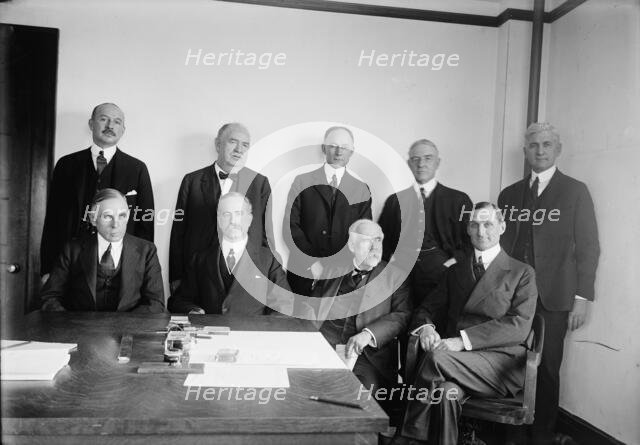 Railway Advisory Board - Standing: Hale Holden; Edward Chambers; Walker D. Hines; John Bart..., 1917 Creator: Harris & Ewing.