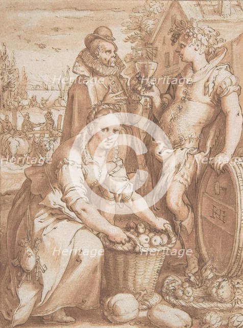 Autumn; Study for an Engraving, n.d.. Creator: Jan Saenredam.